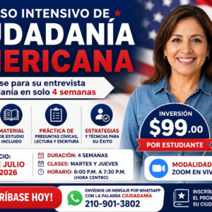 Clases de Ciudadanía Americana por Zoom-Programa de 1 Mes